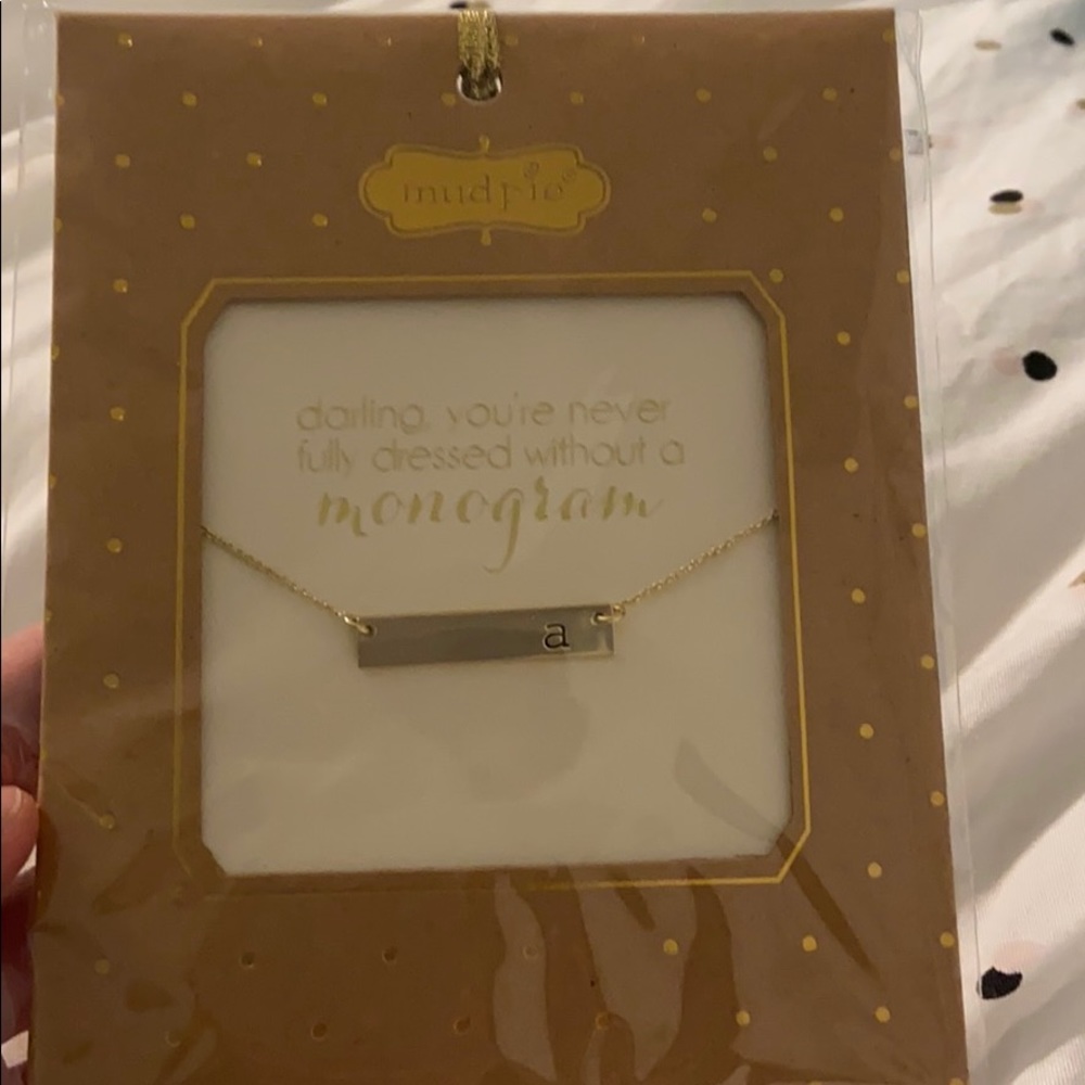 Letter A gold necklace